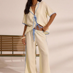 MUSERA Contrast Trim Oversized Co-ord Set